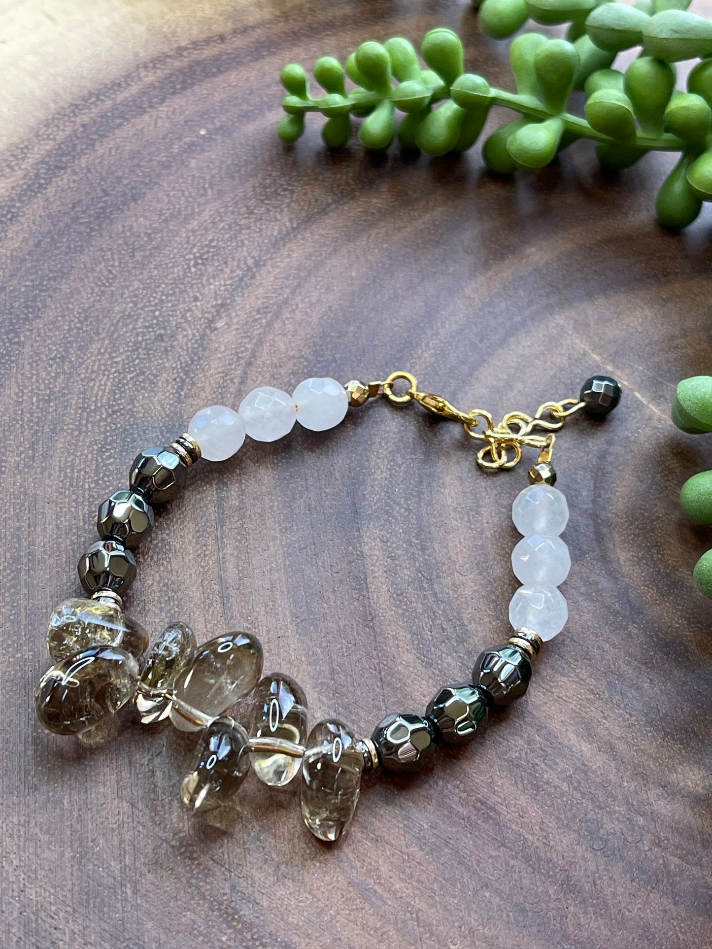 Topaz Quartz Beaded Bracelet