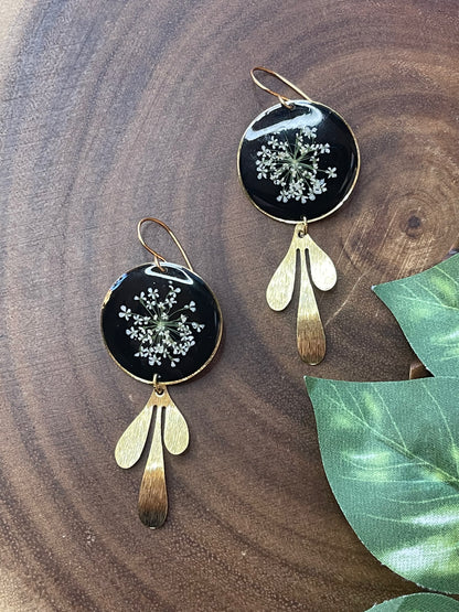 Queen Anne Lace Resin Earrings