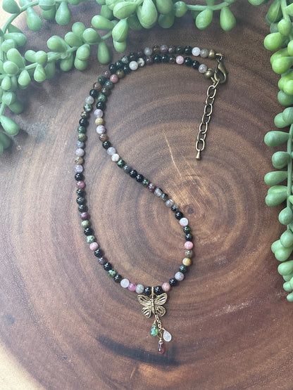 Tourmaline Butterfly Necklace