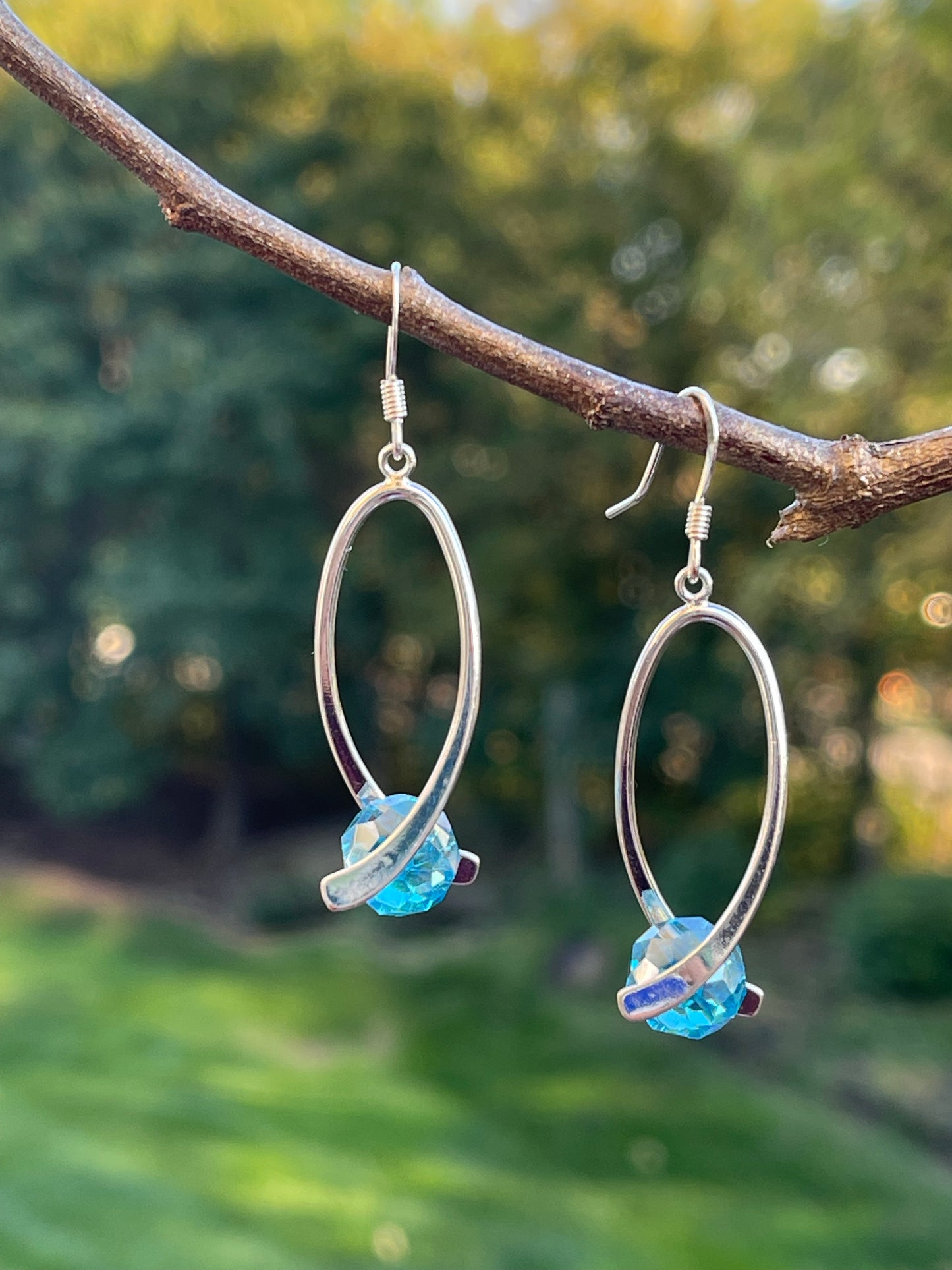 Blue Topaz Crystal Earrings