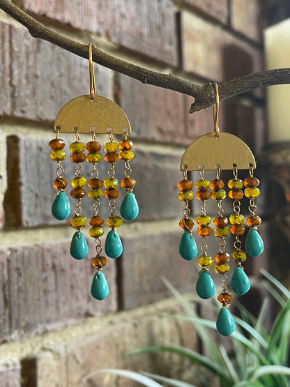 Tropical Beaded Fringe Earrings