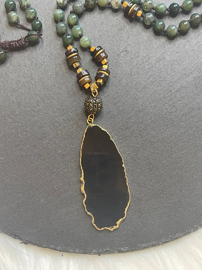 Moss Agate Boho Necklace