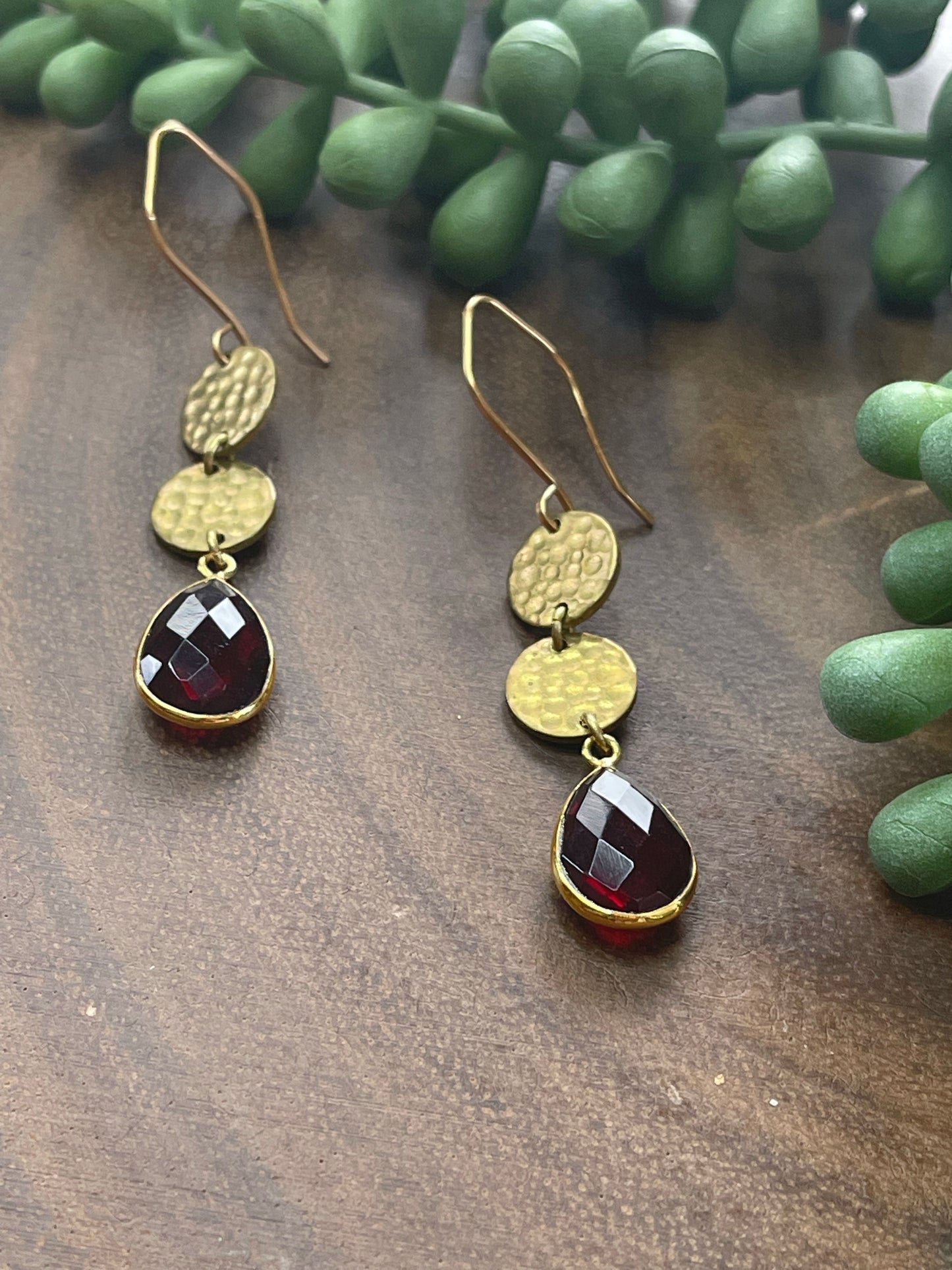 Garnet Dangle Earrings