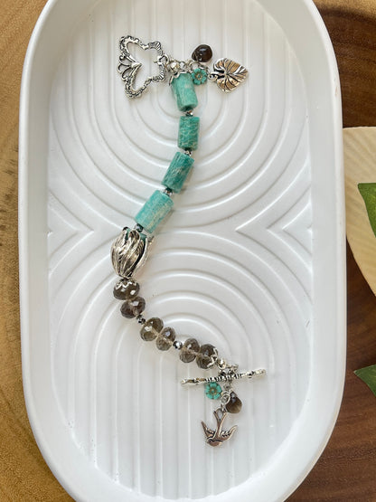 Amazonite / Smoky Quartz Spring Bracelet