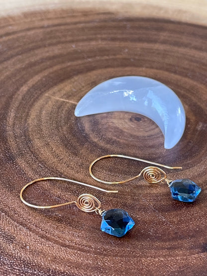 Blue Quartz Star Earrings