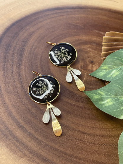 Queen Anne Lace Resin Earrings