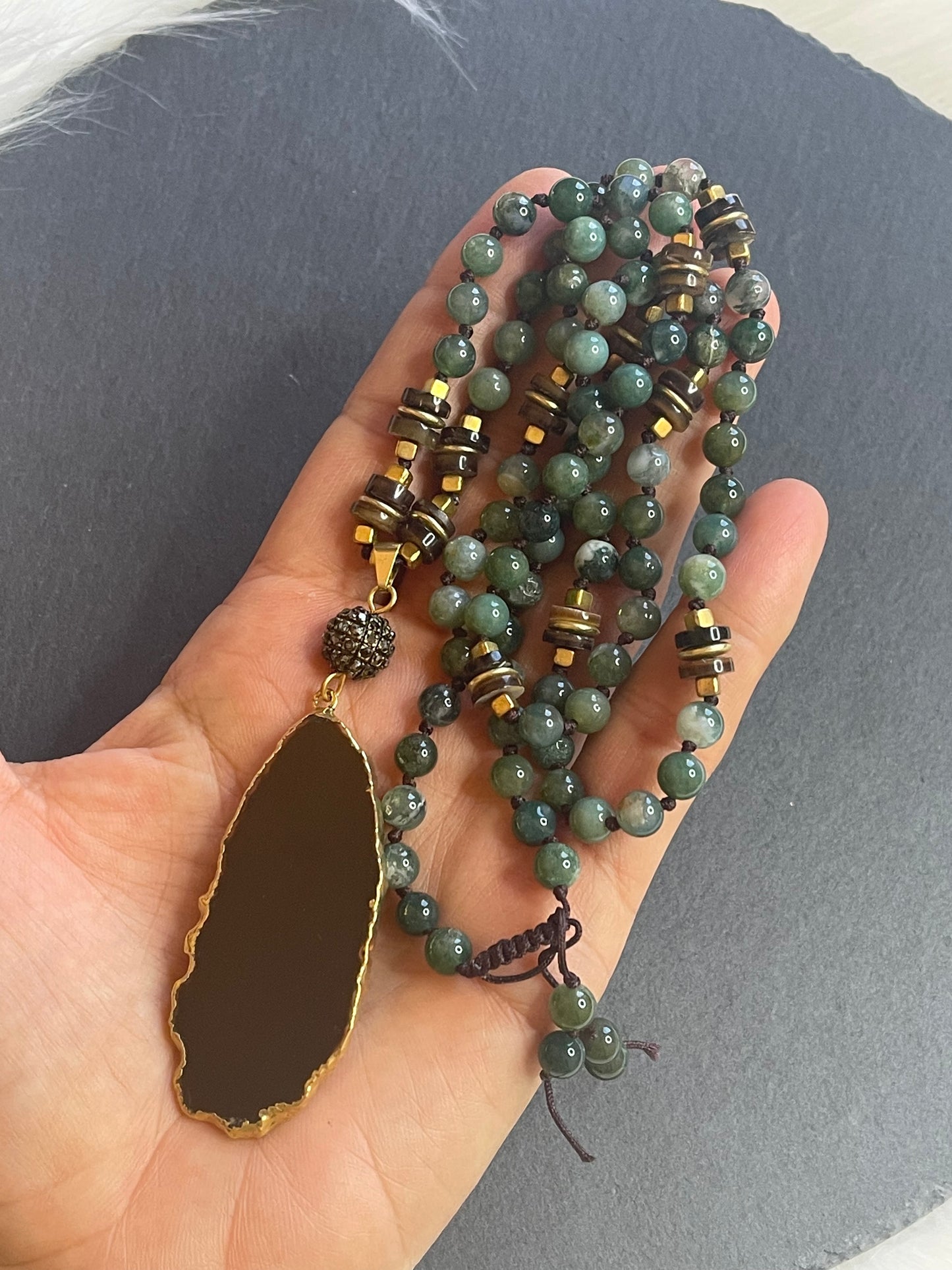 Moss Agate Boho Necklace