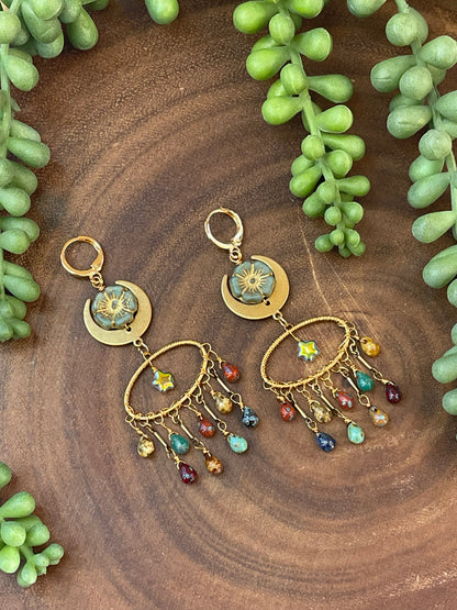 Celestial Jasper Czech Earrings