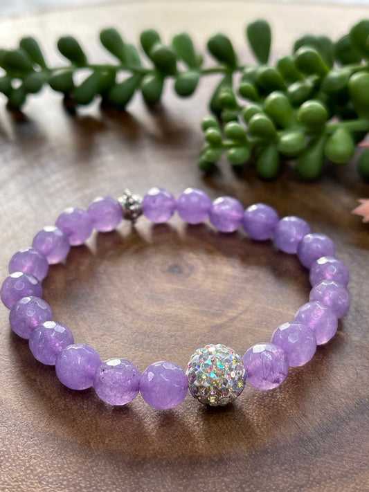 Light Purple Agate Beaded Bracelet