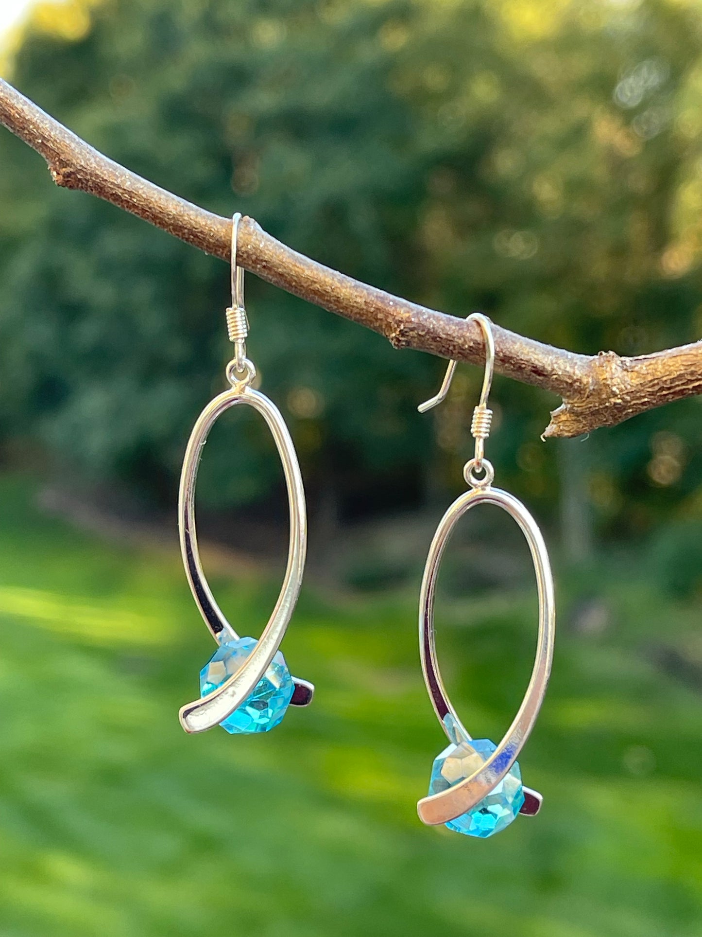 Blue Topaz Crystal Earrings