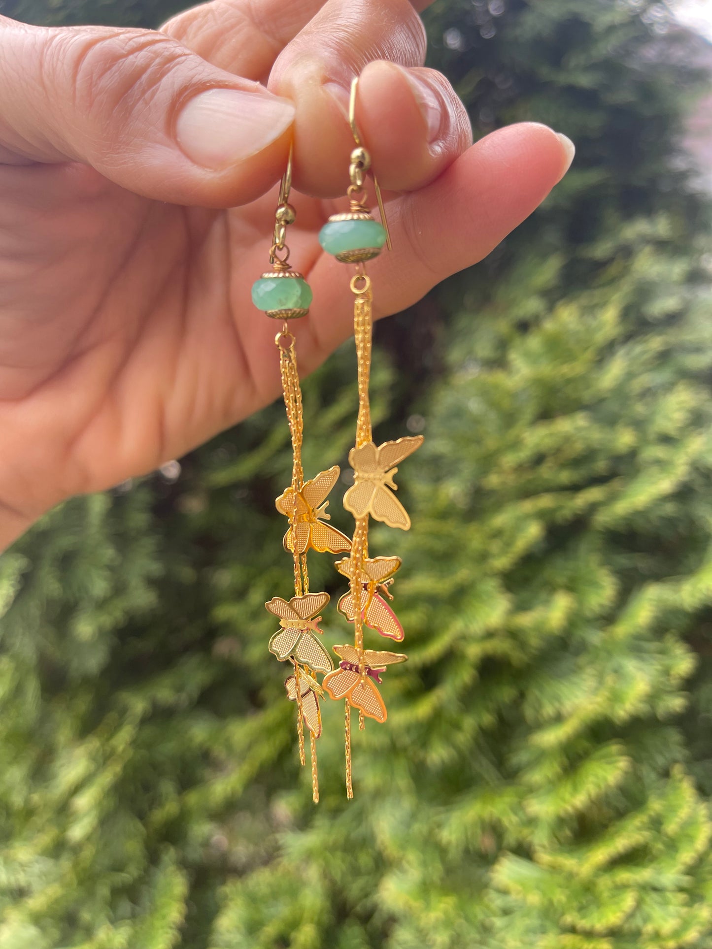 Peruvian Opal Butterfly Earrings