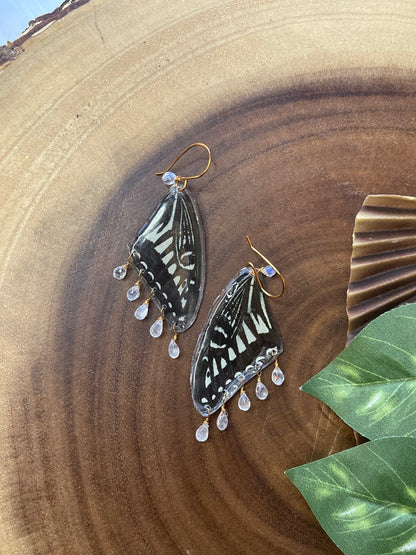 Moonstone Butterfly Resin Earrings