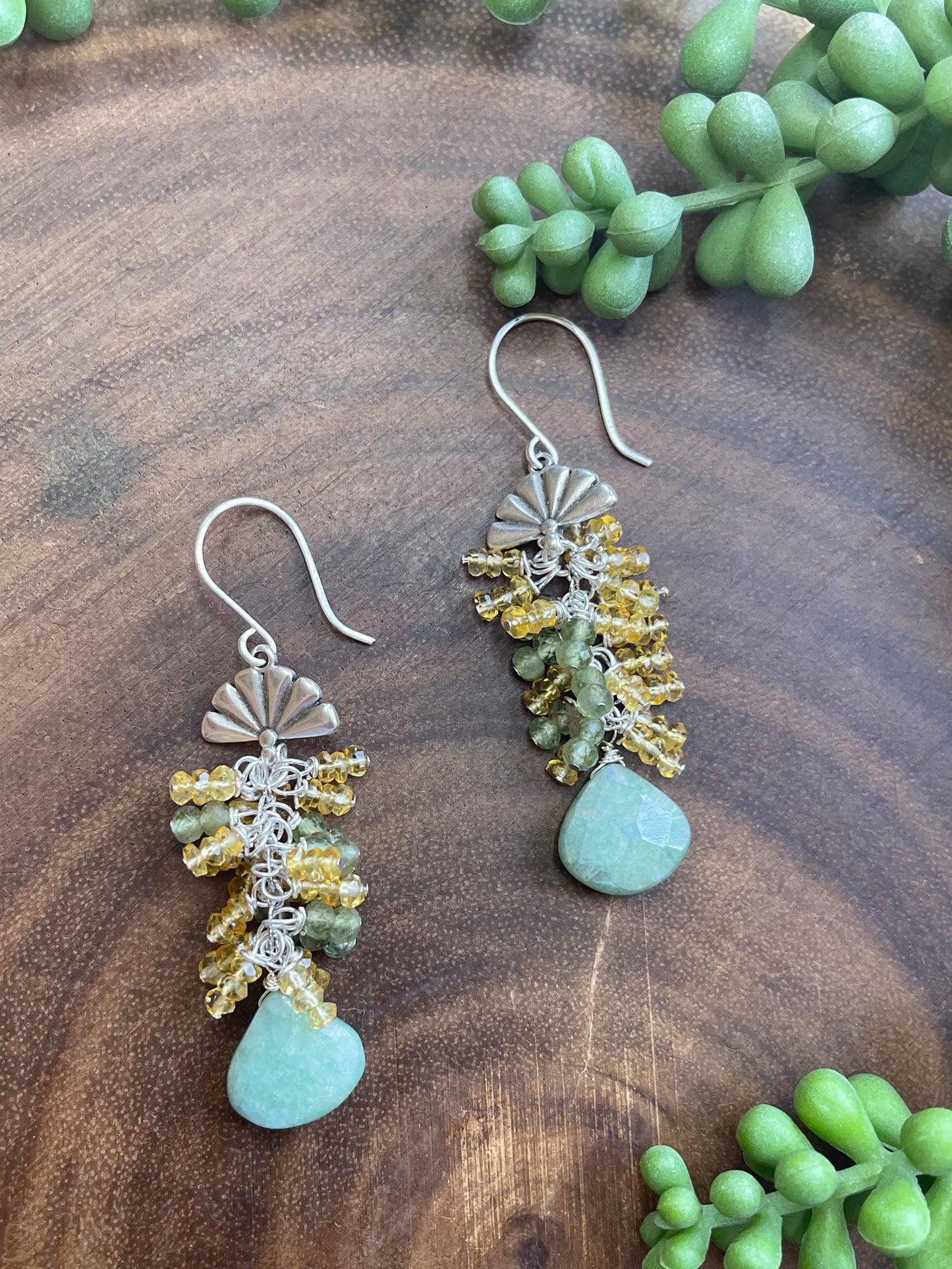 Citrine and Mystic Amazonite Earrings