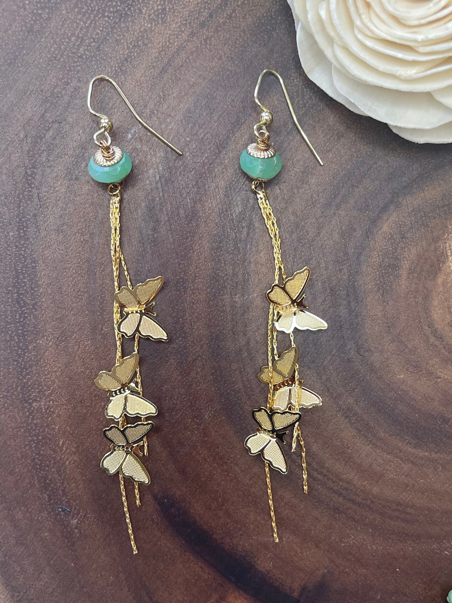 Peruvian Opal Butterfly Earrings