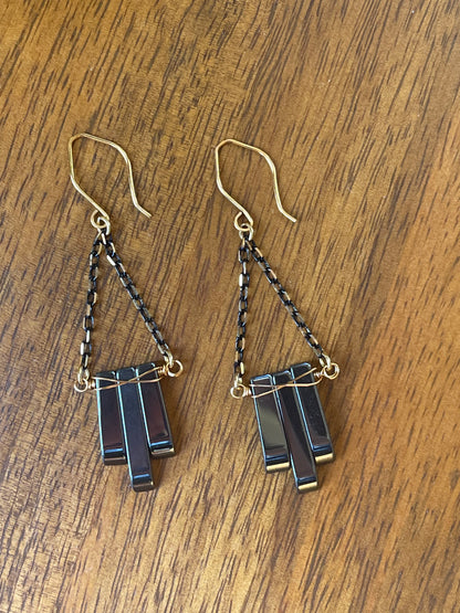 Hematite Point Earrings