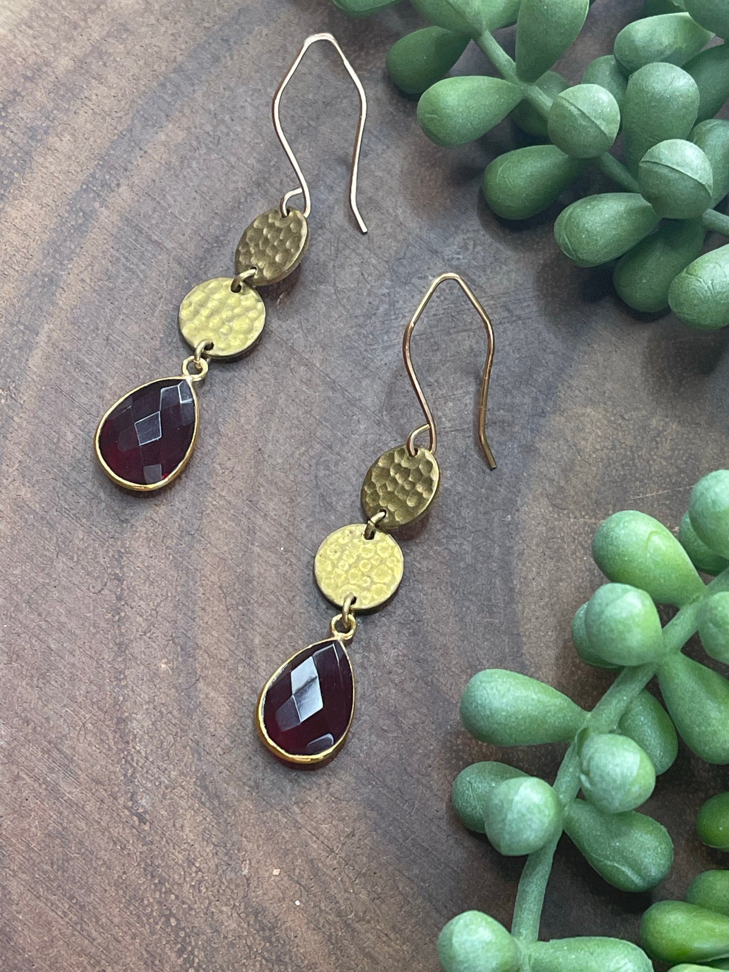 Garnet Dangle Earrings