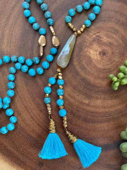 Turquoise Tassel Necklace