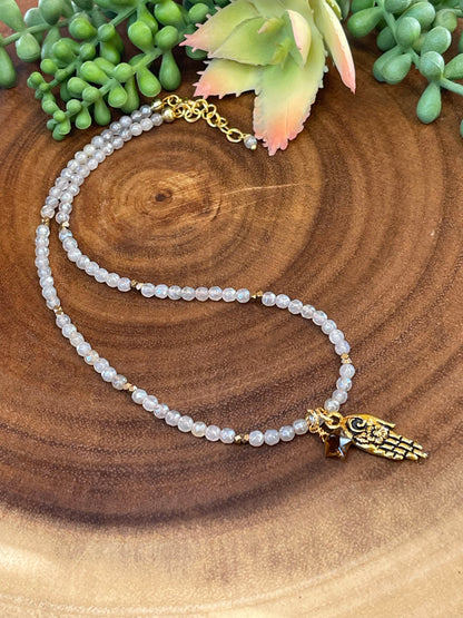 Gray Agate Hand/Star Necklace