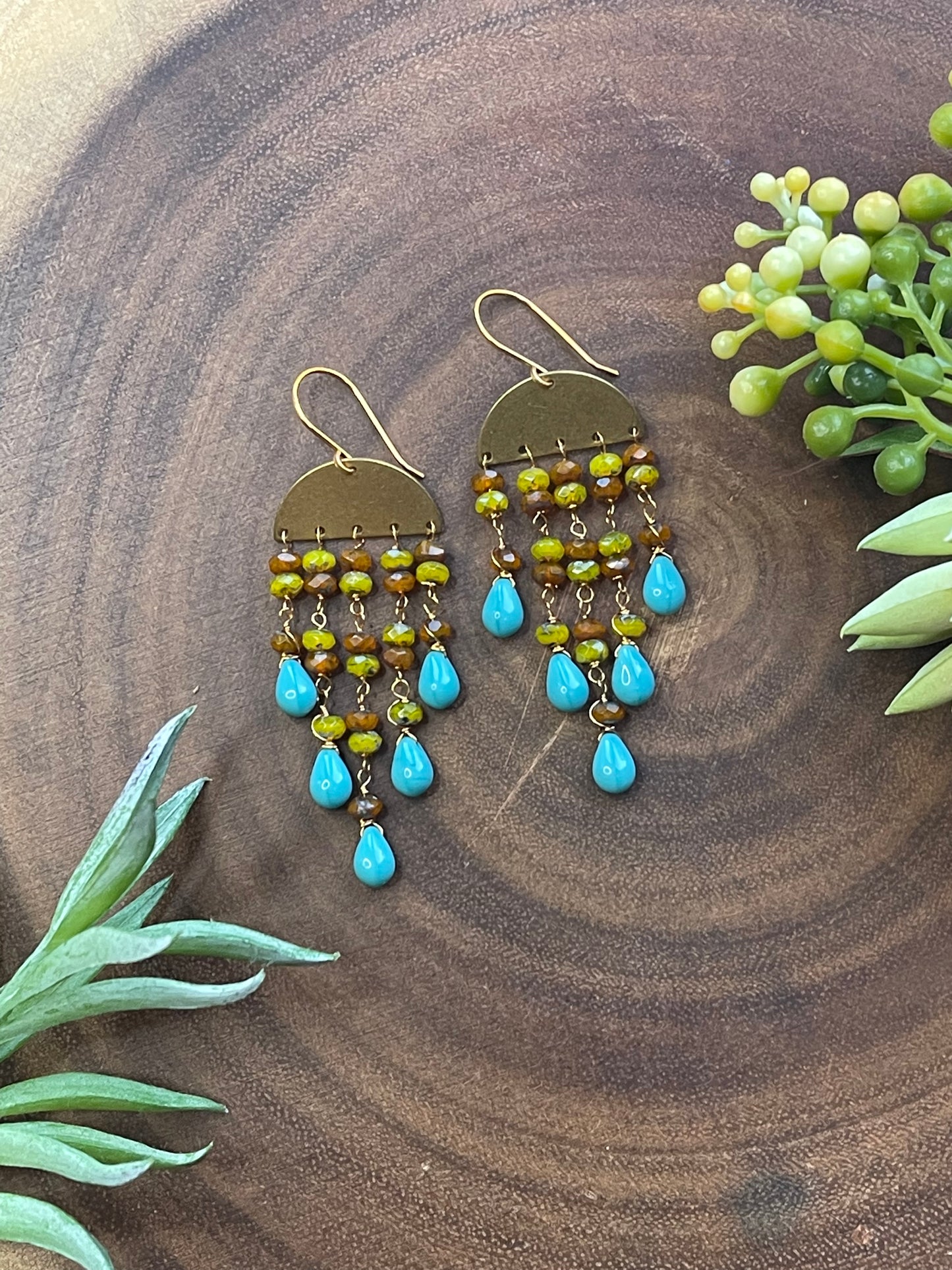 Tropical Beaded Fringe Earrings