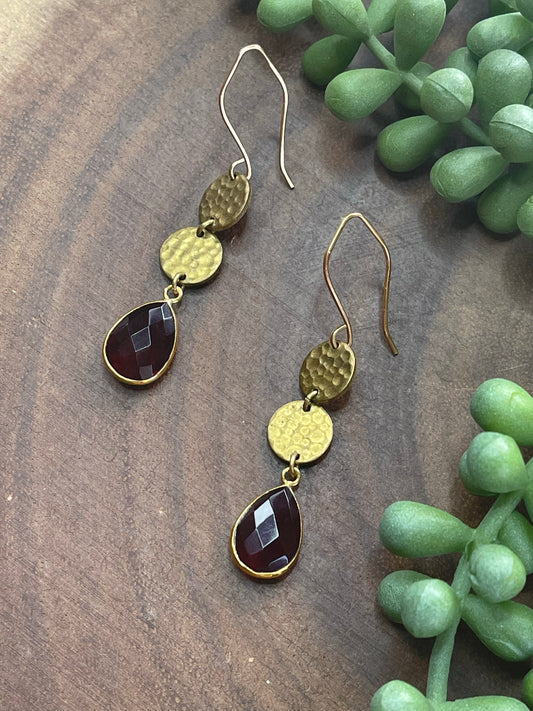 Garnet Dangle Earrings