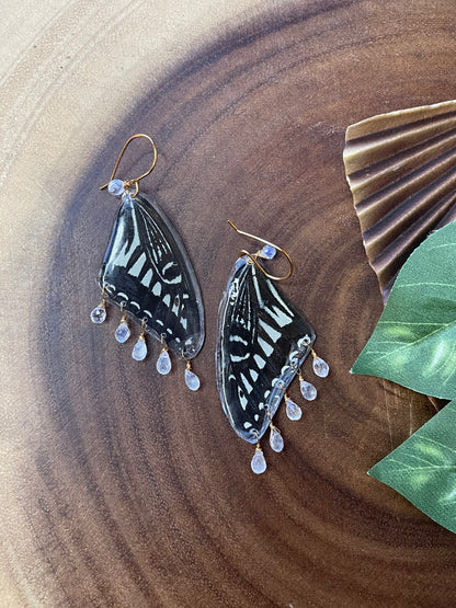 Moonstone Butterfly Resin Earrings