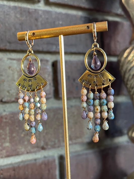 Pastel Czech Dangle Earrings