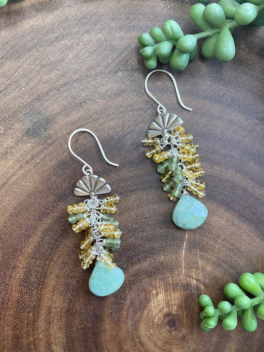 Citrine and Mystic Amazonite Earrings