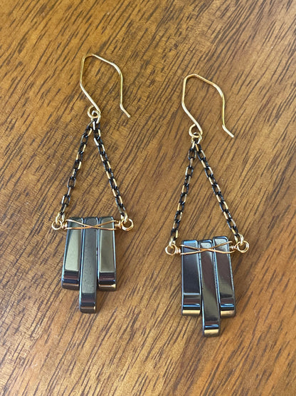 Hematite Point Earrings