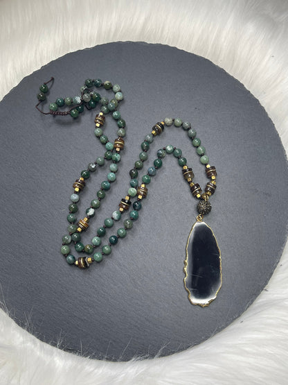 Moss Agate Boho Necklace