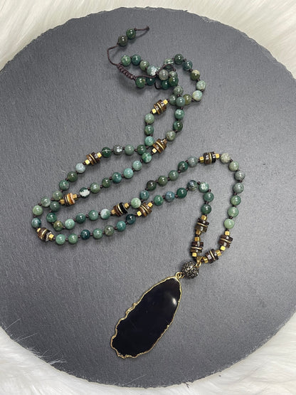 Moss Agate Boho Necklace