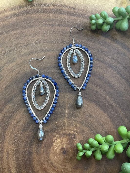 Sodalite / Mystic Labradorite Earrings