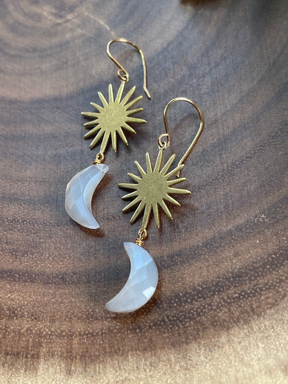 Gray Moonstone Earrings