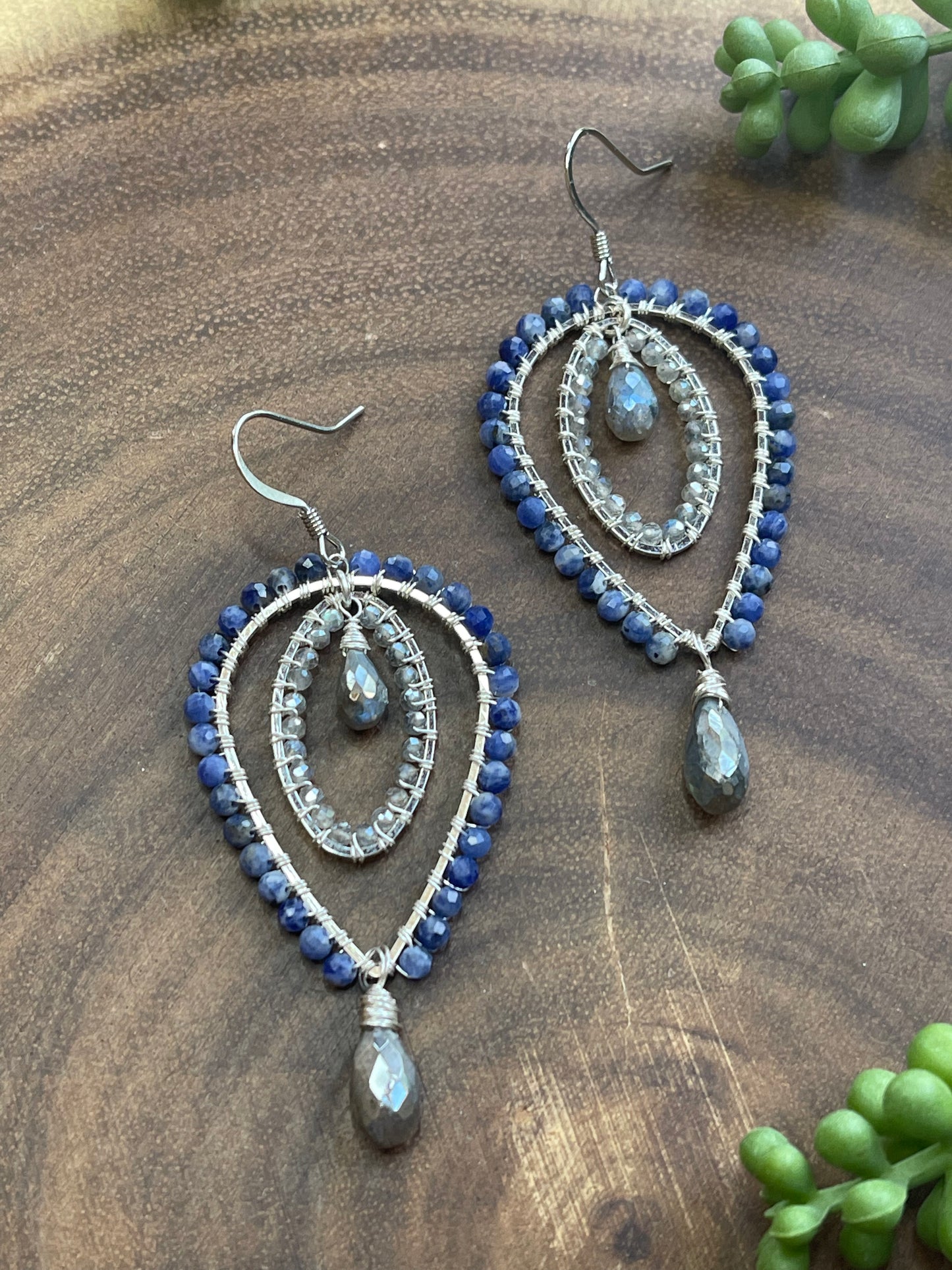 Sodalite / Mystic Labradorite Earrings