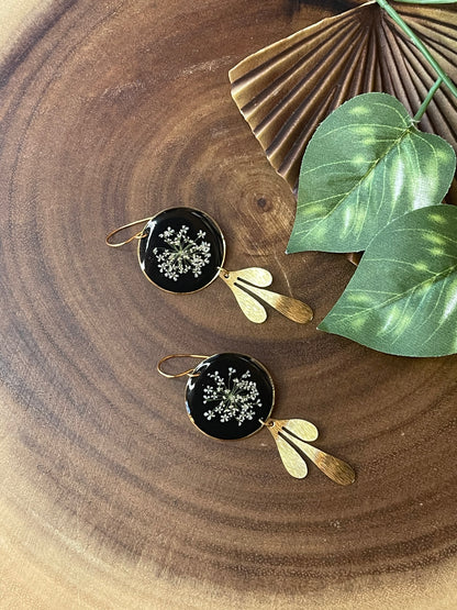 Queen Anne Lace Resin Earrings