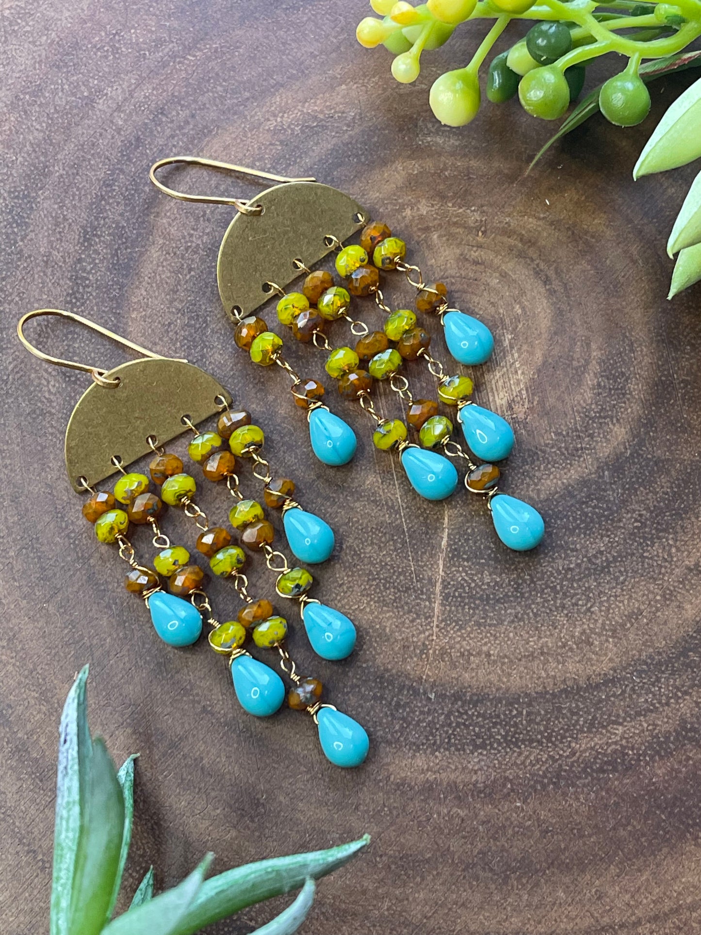 Tropical Beaded Fringe Earrings