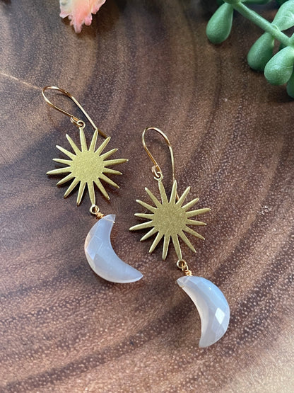 Gray Moonstone Earrings