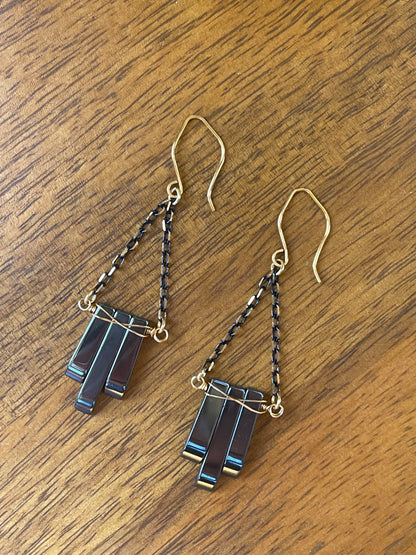 Hematite Point Earrings