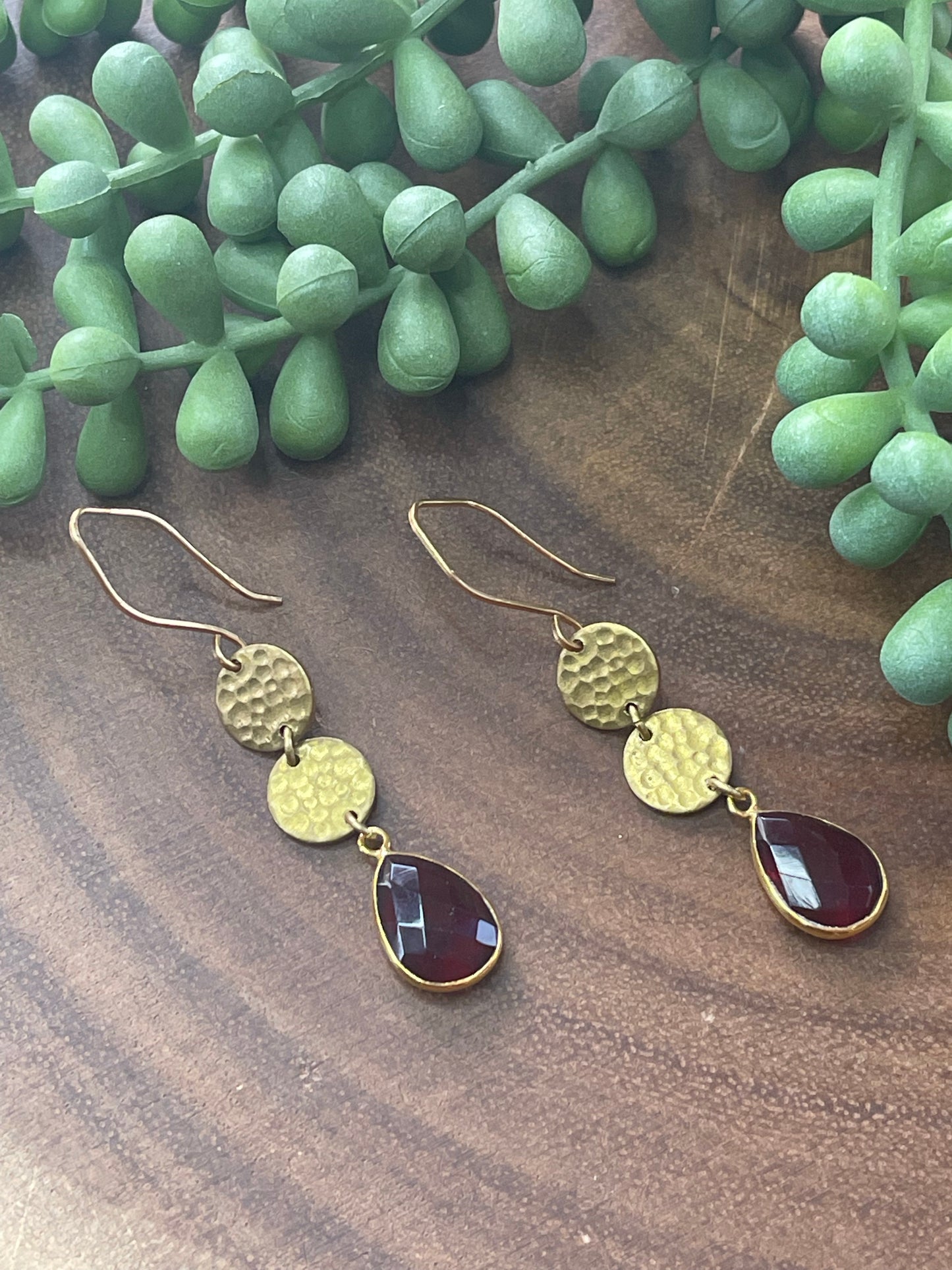 Garnet Dangle Earrings