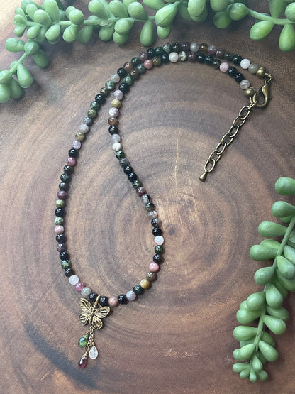 Tourmaline Butterfly Necklace