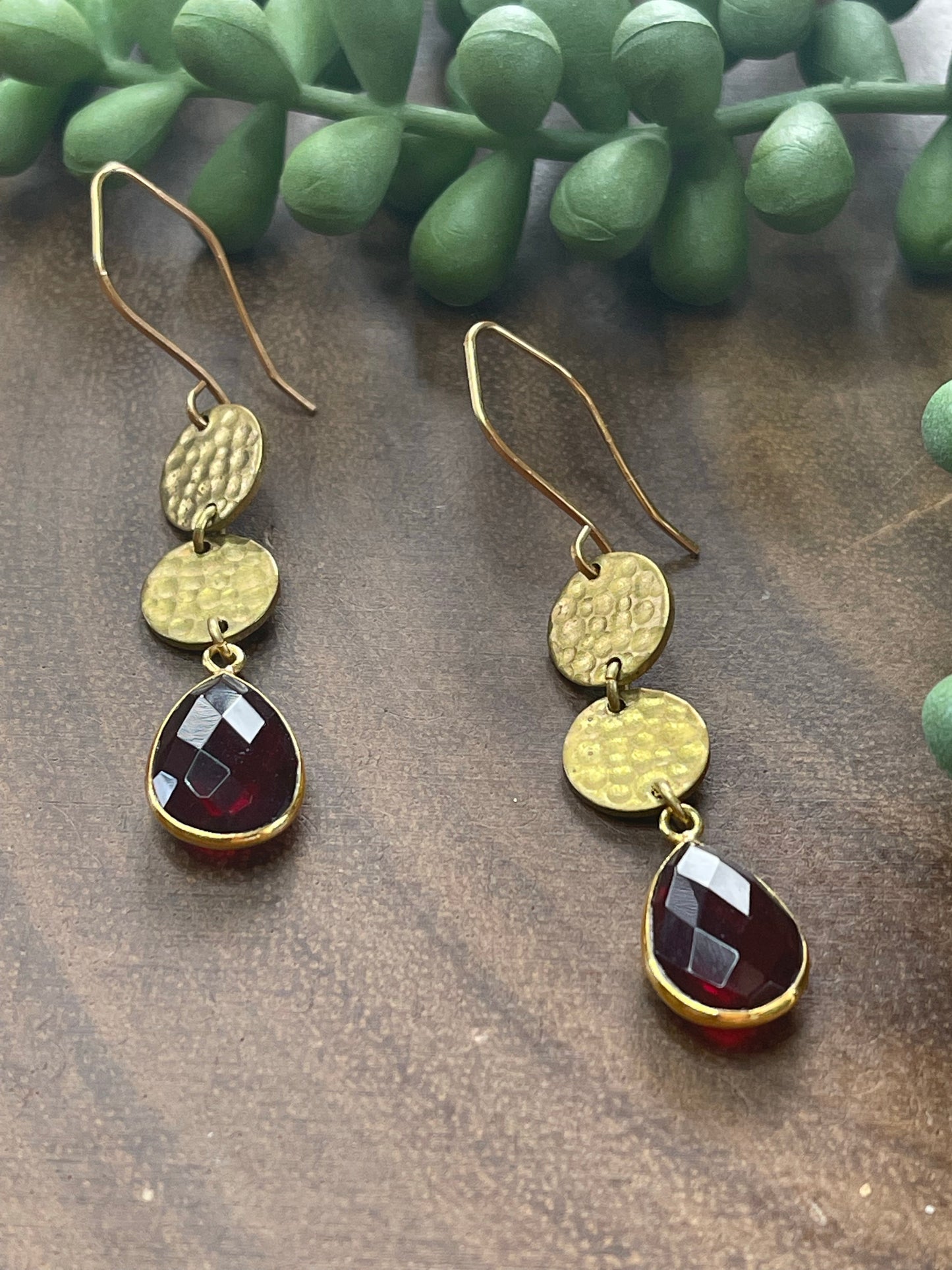 Garnet Dangle Earrings