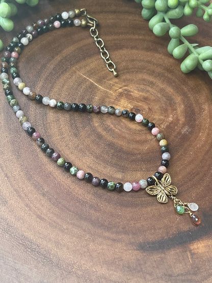 Tourmaline Butterfly Necklace