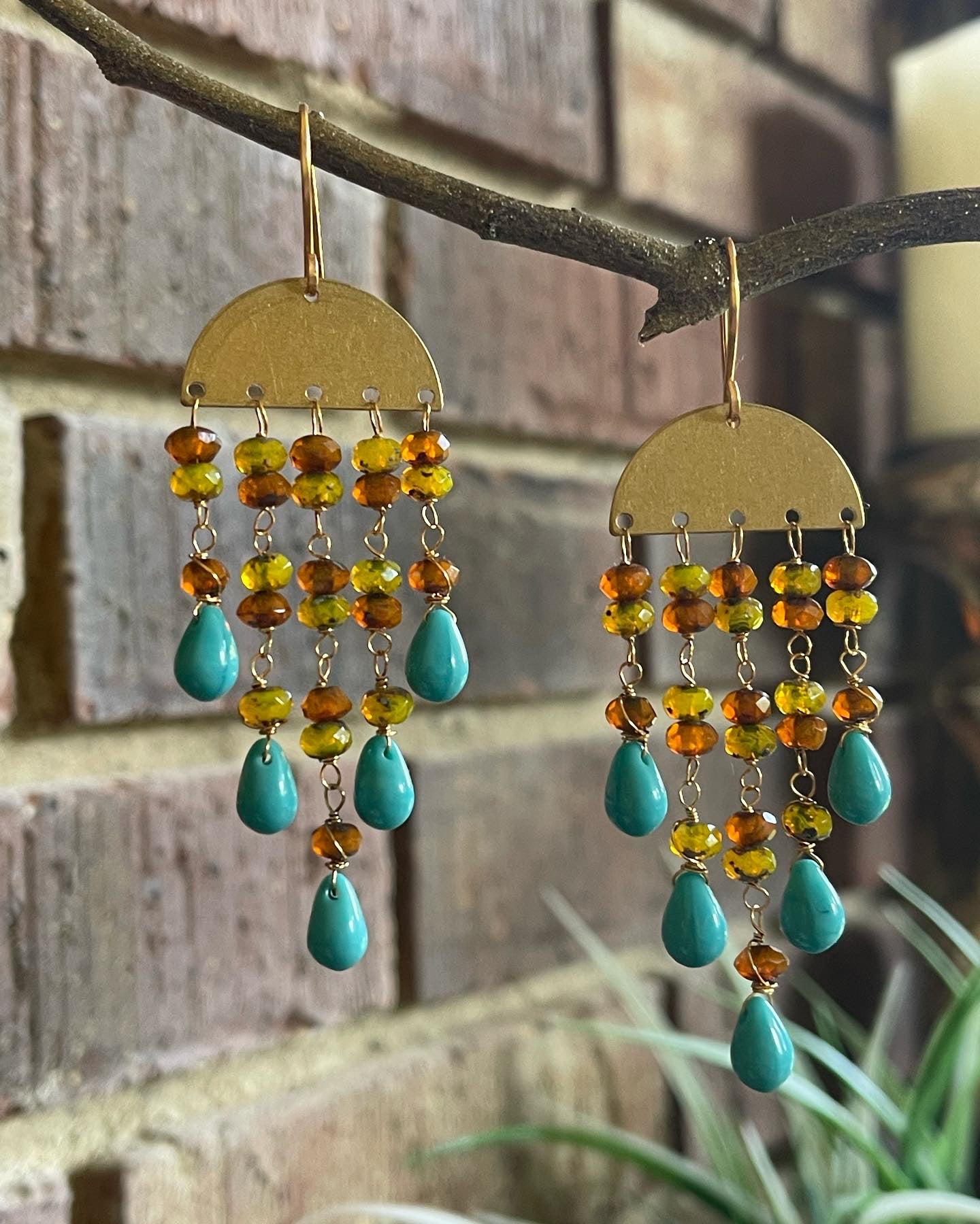 Tropical Beaded Fringe Earrings